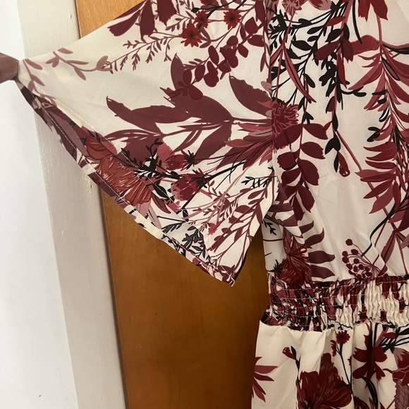 Rust ,cream, and black tropical floral dress. - Picture 8 of 8